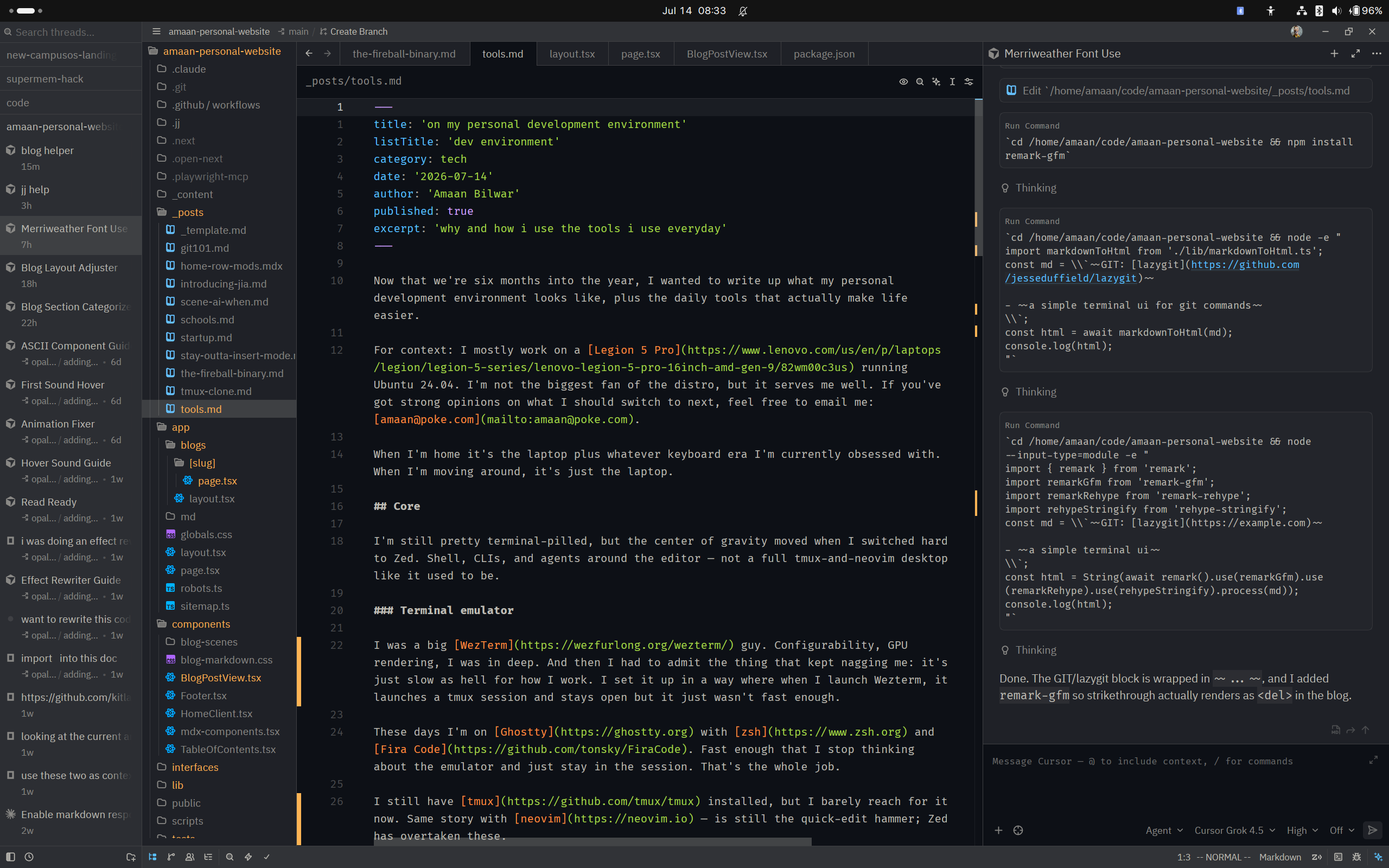zed workspace with agents